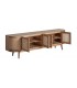 Mueble TV estilo oriental madera mango con puertas de mimbre 1