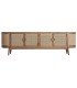 Mueble TV estilo oriental madera mango con puertas de mimbre 2