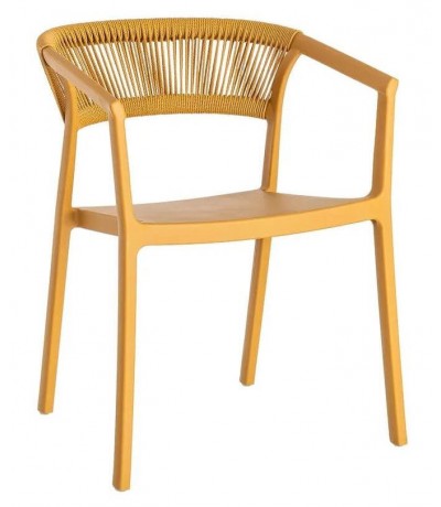 Sillón exterior apilable mostaza estilo contract moderno