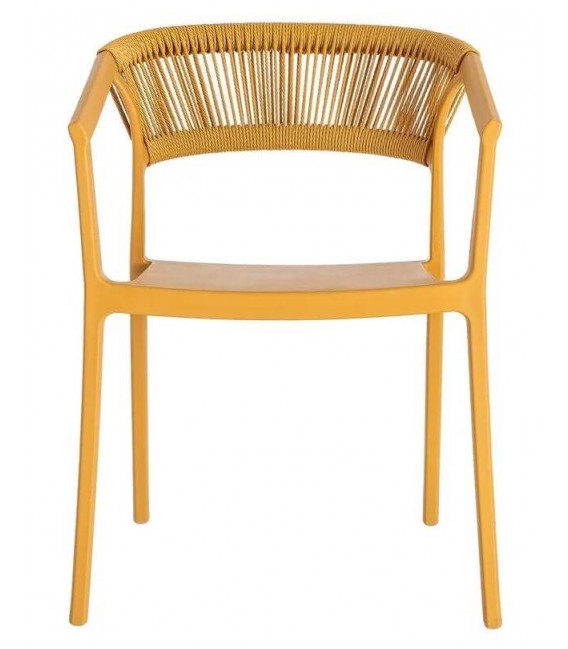 Sillón exterior apilable mostaza estilo contract moderno 1