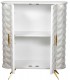 Taquillón blanco tallado 2 puertas madera mango diseño geométrico 2