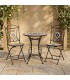 Set mesa y sillas plegables industrial con cerámica decorativa mdmhogar