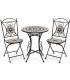 Set mesa y sillas plegables industrial con cerámica decorativa