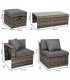 Set de exterior ratán gris oscuro con sofá con sillones y mesa