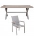 Set mesa y seis sillas aluminio exterior efecto madera gris  1