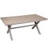 Set mesa y seis sillas aluminio exterior efecto madera gris  2