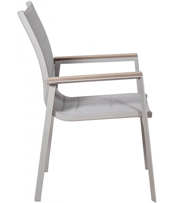 Set mesa y seis sillas aluminio exterior efecto madera gris  5