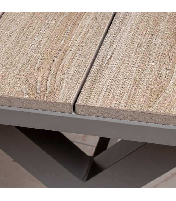 CONJUNTO MESA Y SILLAS EXTERIOR JAPO ALUMINIO GRIS