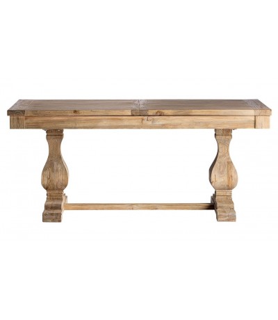 Mesa de comedor extensible madera olmo estilo clásico natural 1