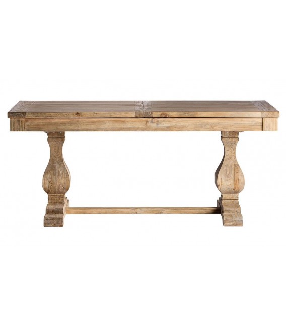 Mesa de comedor extensible madera olmo estilo clásico natural 1