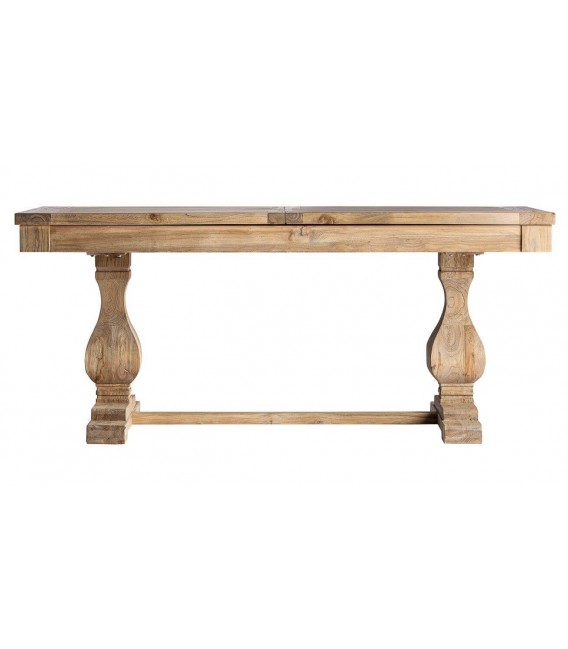 Mesa de comedor extensible madera olmo estilo clásico natural 2