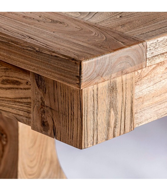 Mesa de comedor extensible madera olmo estilo clásico natural 4