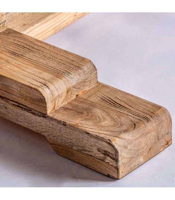 Mesa de comedor extensible madera olmo estilo clásico natural 5