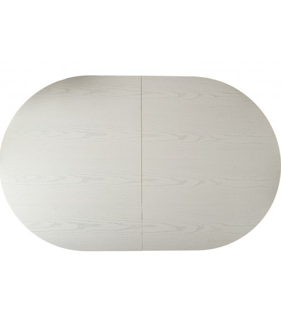 Mesa de comedor ovalada extensible madera de olmo color crema 2
