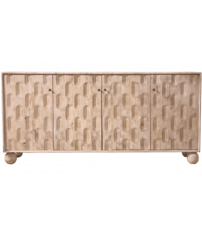 Aparador contemporáneo en madera de mango cuatro puertas talladas 1