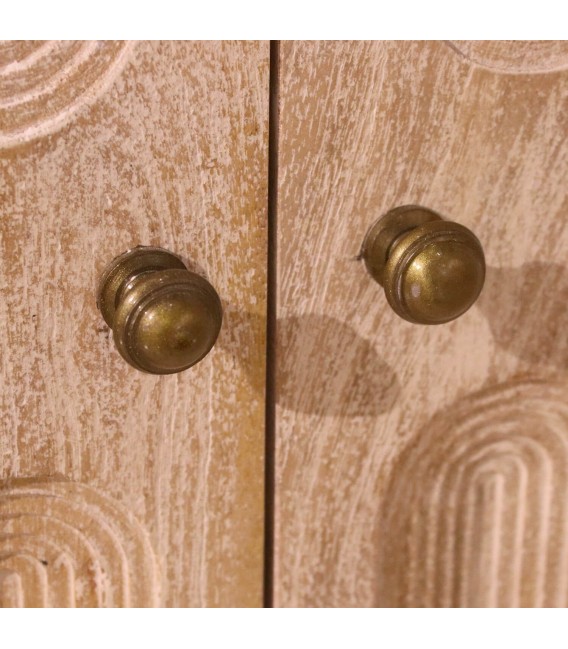 Aparador contemporáneo en madera de mango cuatro puertas talladas 9