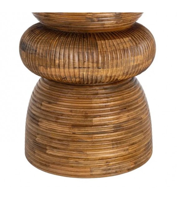 Mesa comedor redonda de madera de mango y mármol estilo boho 3