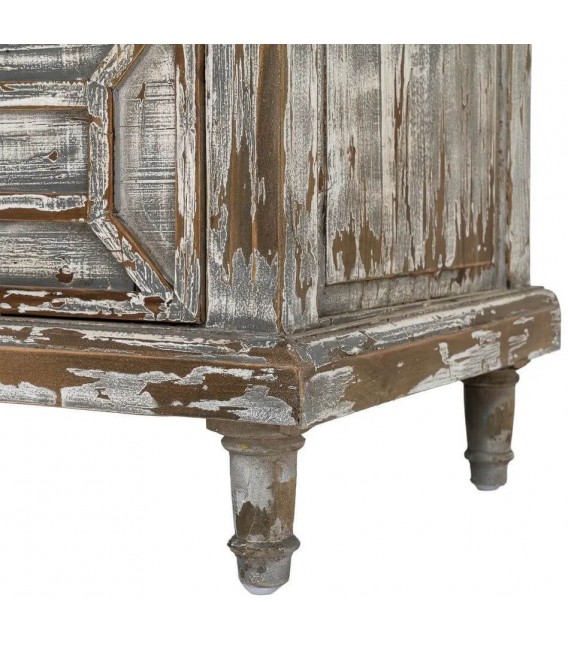 Aparador vintage siete cajones de madera reciclada gris rozado 8