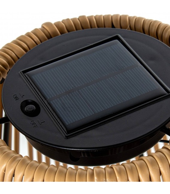 Lámpara solar industrial LED negra con efecto vela decorativa 2