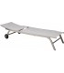 Set de dos hamacas exterior aluminio y textil crema reclinables 2