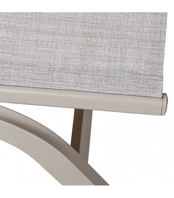 Set de dos hamacas exterior aluminio y textil crema reclinables 5