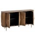 Aparador estilo boho de madera de mango 4 puertas nogal natural 1