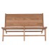Banco exterior pequeño de madera maciza de teca natural estilo vintage 1