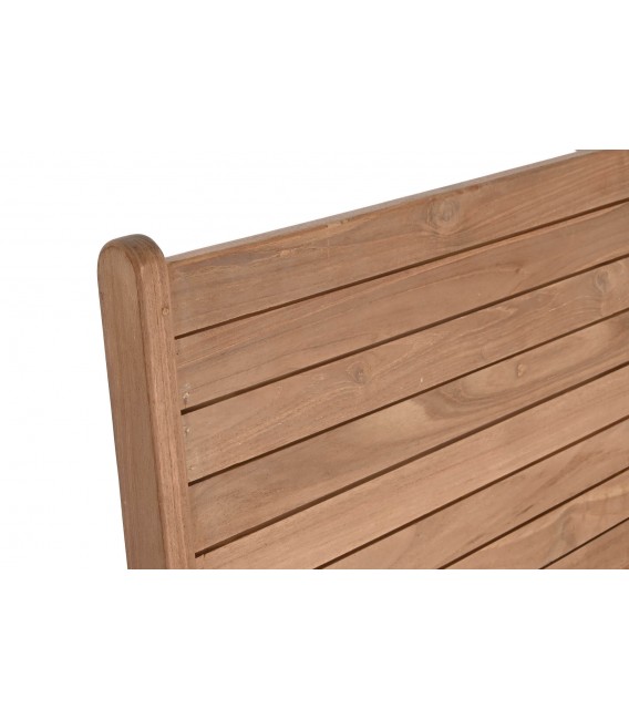 Banco exterior pequeño de madera maciza de teca natural estilo vintage 2