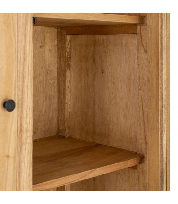 Vitrina madera mindi con puertas cristal y cajones estilo boho 5