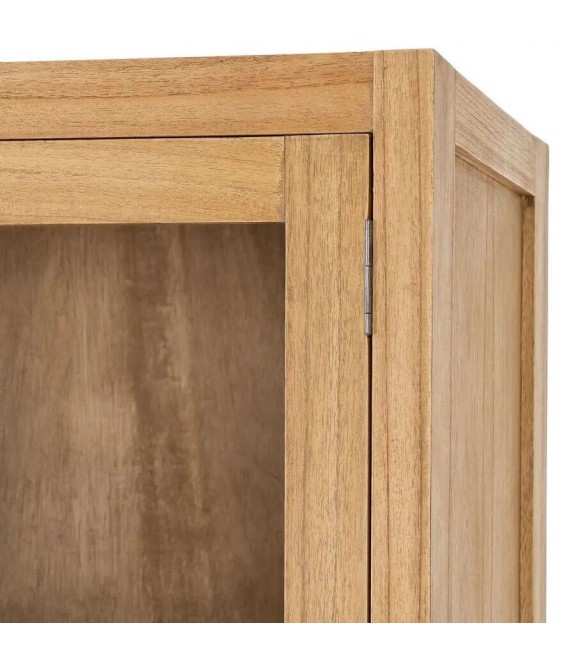 Vitrina madera mindi con puertas cristal y cajones estilo boho 9