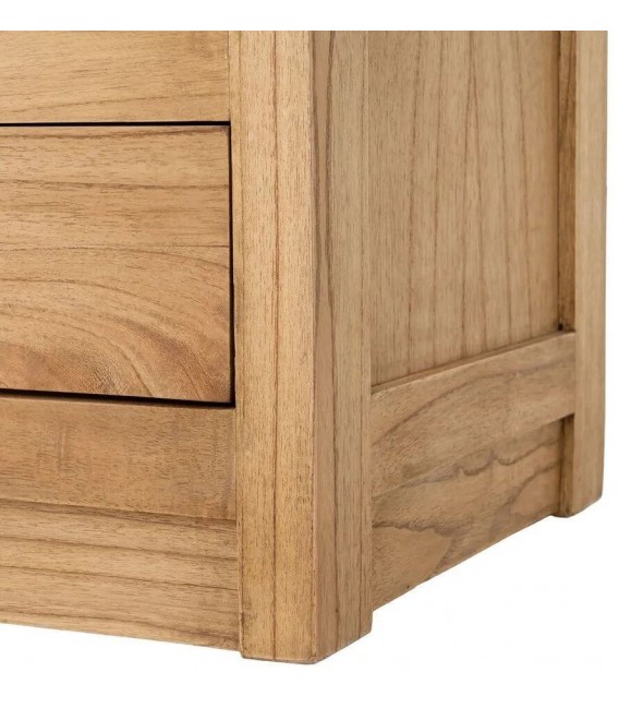 Vitrina madera mindi con puertas cristal y cajones estilo boho 10