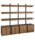Estantería XL madera de pino natural con 4 puertas estilo boho