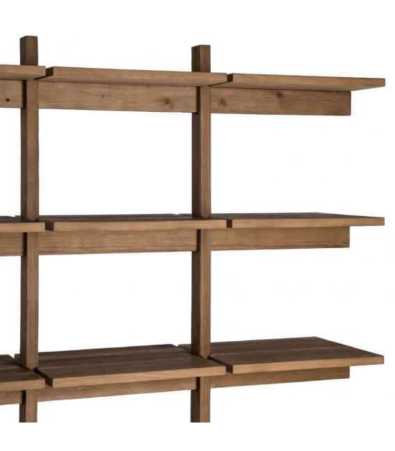Estantería XL madera de pino natural con 4 puertas estilo boho 2