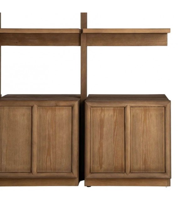Estantería XL madera de pino natural con 4 puertas estilo boho 10