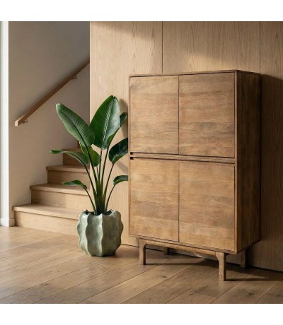 Armario alacena de madera de mango natural estilo boho natural mdmhogar
