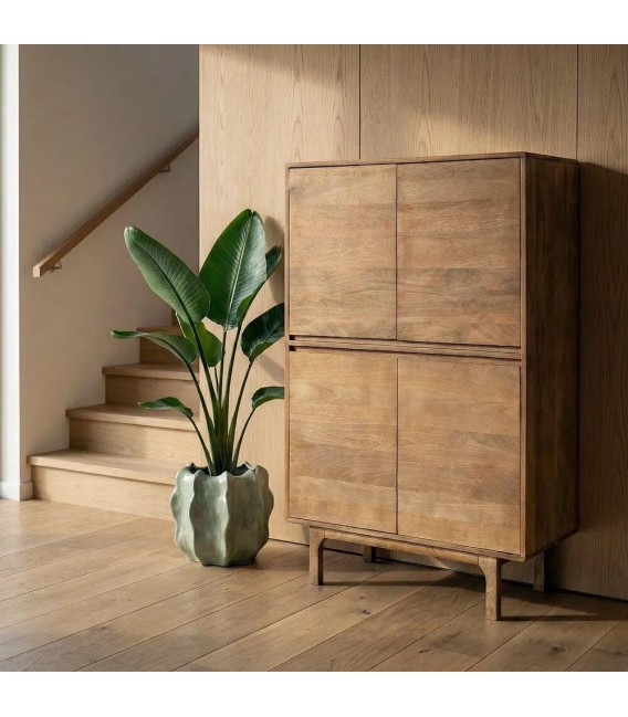 Armario alacena de madera de mango natural estilo boho natural mdmhogar