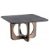 Mesa de centro cuadrada de madera de mango nogal estilo boho