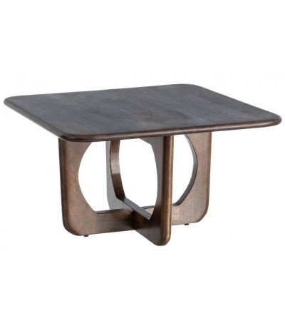 Mesa de centro cuadrada de madera de mango nogal estilo boho