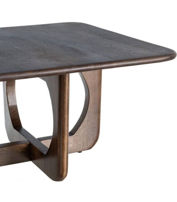 Mesa de centro cuadrada de madera de mango nogal estilo boho 1