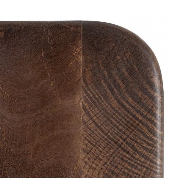 Mesa de centro cuadrada de madera de mango nogal estilo boho 6
