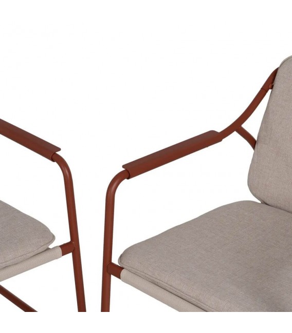 Set de exterior sofá de 3 plazas con dos sillones y mesa moderno 7