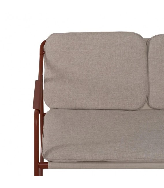 Set de exterior sofá de 3 plazas con dos sillones y mesa moderno 9