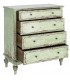 Cómoda de madera reciclada verde estilo vintage cuatro cajones 1