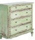 Cómoda de madera reciclada verde estilo vintage cuatro cajones 3