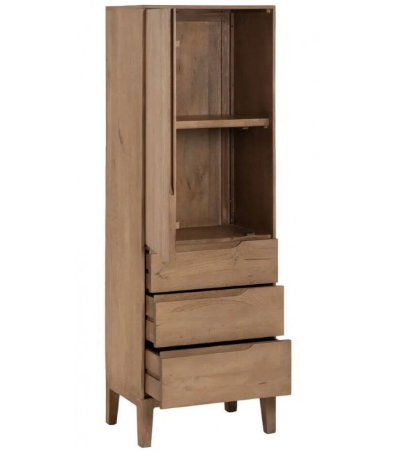 Armario alacena de madera de mango de tres cajones estilo boho 1