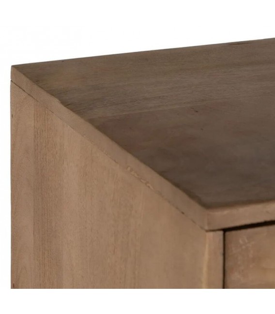 Armario alacena de madera de mango de tres cajones estilo boho 2