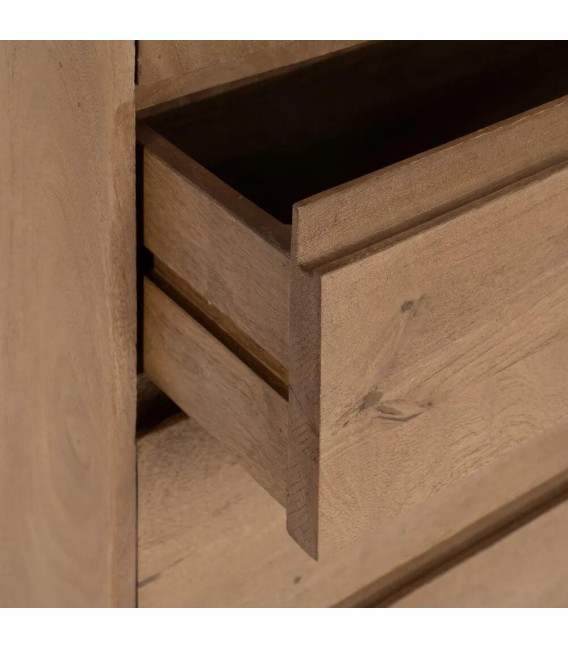 Armario alacena de madera de mango de tres cajones estilo boho 7