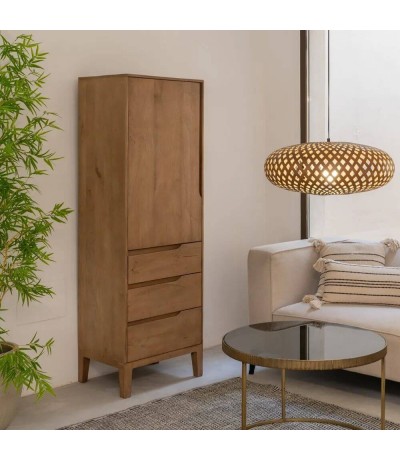 Armario alacena de madera de mango de tres cajones estilo boho mdmhogar