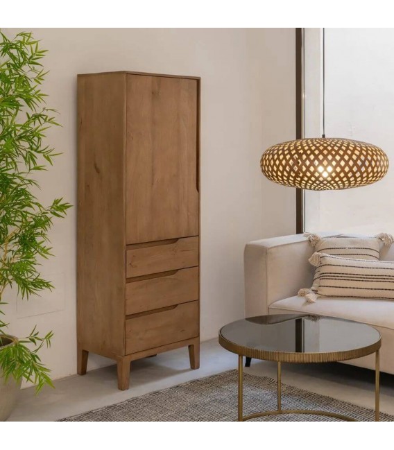 Armario alacena de madera de mango de tres cajones estilo boho mdmhogar