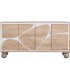 Aparador de madera maciza de acacia natural y blanco estilo boho chic 1